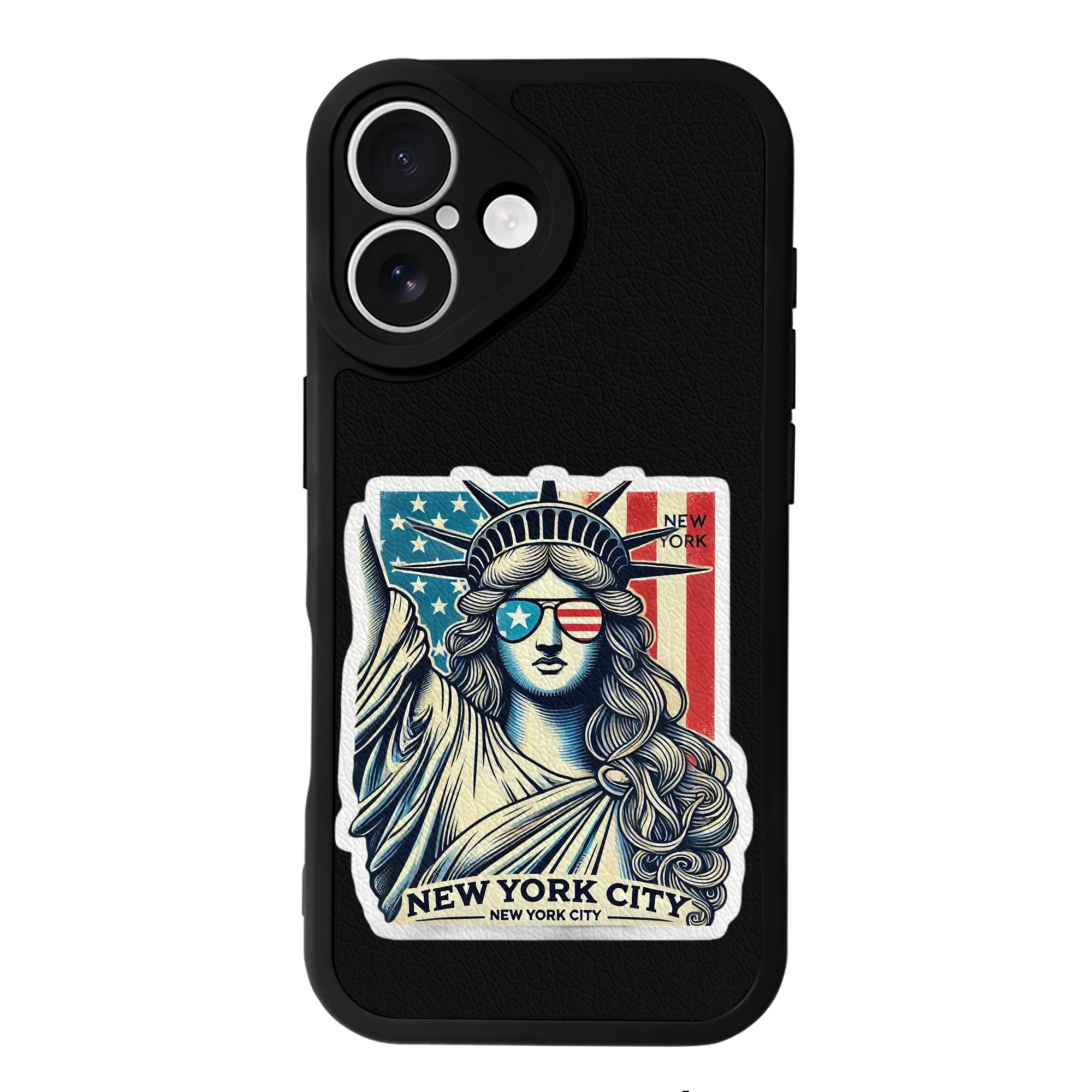 New York Yankees Liberty IPhone 16 Silicone Leather Case – UV Print, Lambskin Texture – Perfect Fit, Wireless Charging Compatible, Scratch Resistant, Precise Cutouts – Stylish Protection For IPhone 16